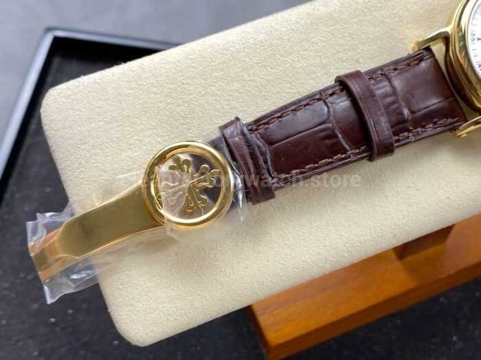 ZM Factory Patek Philippe Perpetual Calendar 5159J 001 38mm Yellow Gold Leather Strap White Dial 7 Super Clone Watch,Clean Factory Watch
