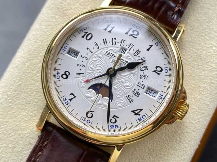 ZM Factory Patek Philippe Perpetual Calendar 5159J 001 38mm Yellow Gold Leather Strap White Dial 9 Super Clone Watch,Clean Factory Watch