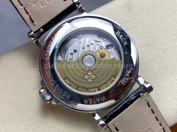 ZM Factory Patek Philippe Perpetual Calendar 5160500G–001 38mm Engraving Steel Leather Strap White Dial 1 Super Clone Watch,Clean Factory Watch