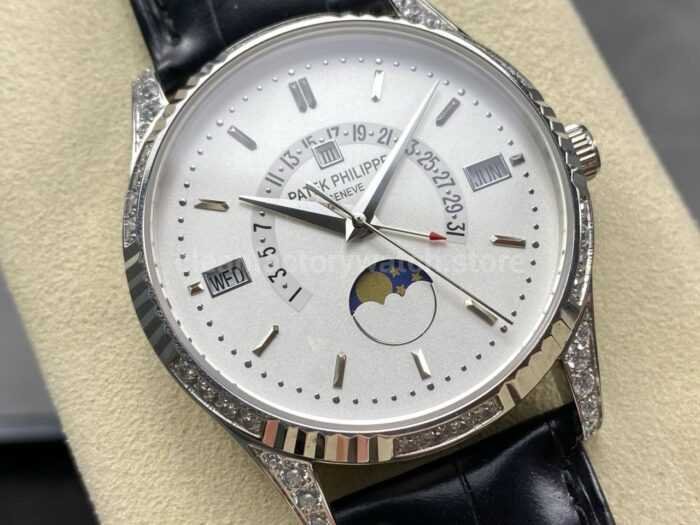ZM Factory Patek Philippe Perpetual Calendar 5496P 001 40mm Steel Leather Strap White Dial 1 Super Clone Watch,Clean Factory Watch