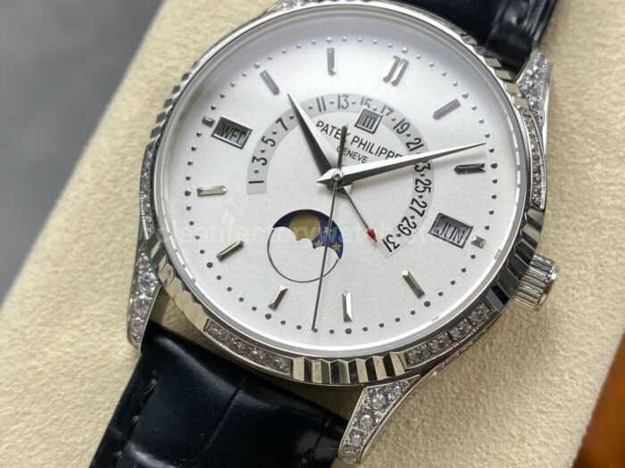 ZM Factory Patek Philippe Perpetual Calendar 5496P 001 40mm Steel Leather Strap White Dial 8 Super Clone Watch,Clean Factory Watch