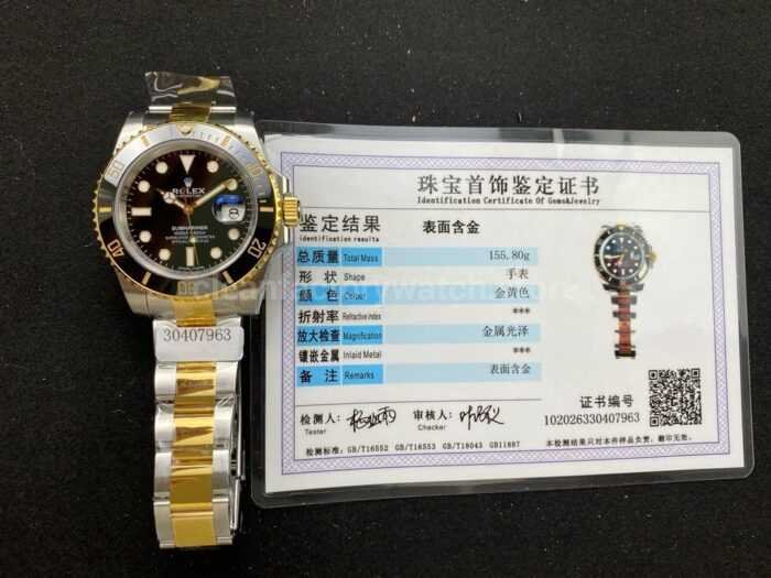 ZQ Factory Rolex Submariner Date 116613LN 40mm Half Gold Black Dial 10 Super Clone Watch,Clean Factory Watch