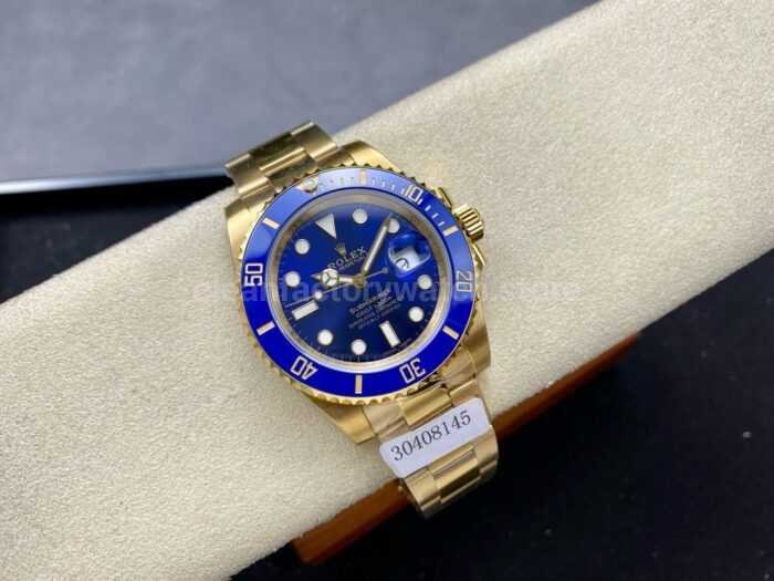 ZQ Factory Rolex Submariner Date 116618LB 40mm Full Yellow Gold Blue Dial 5 Super Clone Watch,Clean Factory Watch