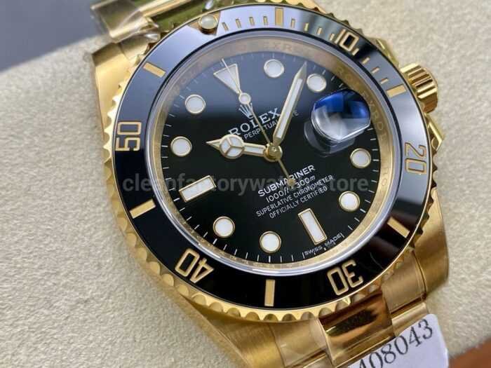 ZQ Factory Rolex Submariner Date 116618LN 40mm Full Yellow Gold Black Dial 1 Super Clone Watch,Clean Factory Watch
