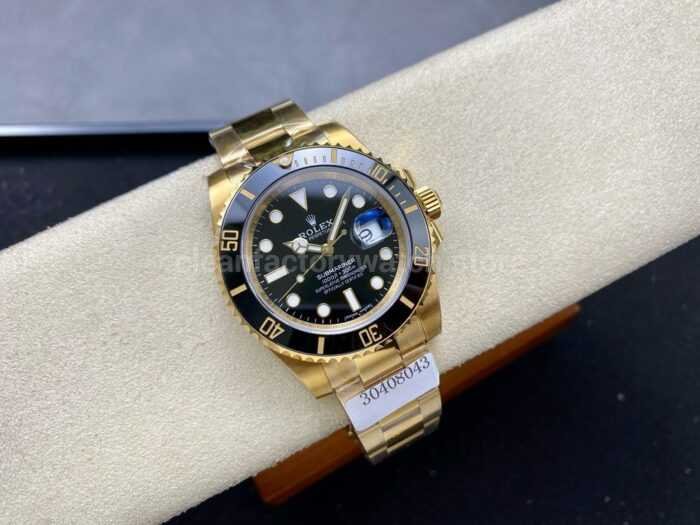 ZQ Factory Rolex Submariner Date 116618LN 40mm Full Yellow Gold Black Dial 10 Super Clone Watch,Clean Factory Watch