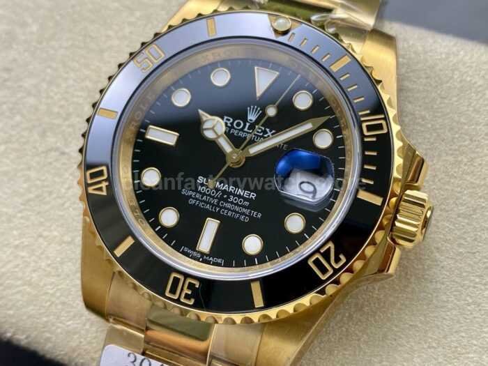 ZQ Factory Rolex Submariner Date 116618LN 40mm Full Yellow Gold Black Dial 2 Super Clone Watch,Clean Factory Watch