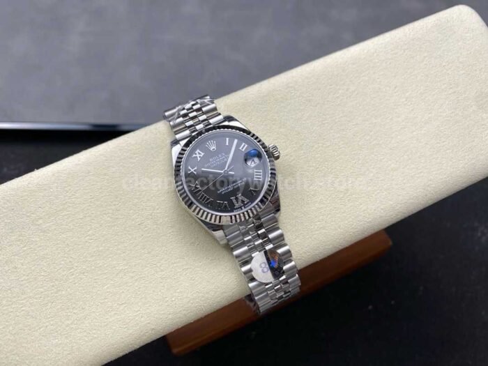 8+ Factory Rolex Datejust 278274-0022 31mm Full Steel Roman Numerals Diamond Grey Dial Jubilee - Image 4