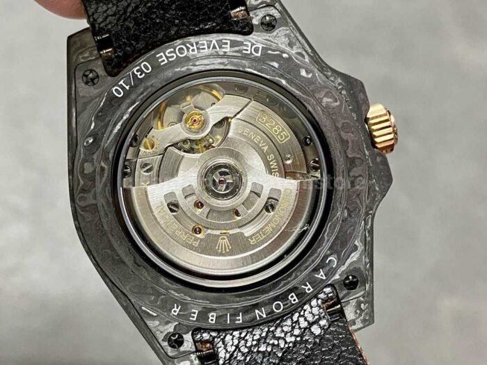 DIW Factory Rolex GMT-Master II 126710 Limited Edition 40mm Gold Word Carbon Fiber Artificial Fiber Woven Strap Arabic Number Gold Dial - Image 7