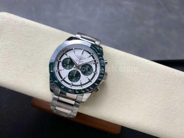 AF Factory Longines Conquest Chronograph L3.835.4.02.6 42mm Full Steel Strap Green Eyes White Dial 4 Super Clone Watch,Clean Factory Watch
