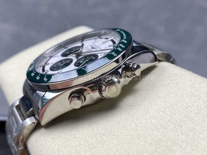 AF Factory Longines Conquest Chronograph L3.835.4.02.6 42mm Full Steel Strap Green Eyes White Dial 6 Super Clone Watch,Clean Factory Watch