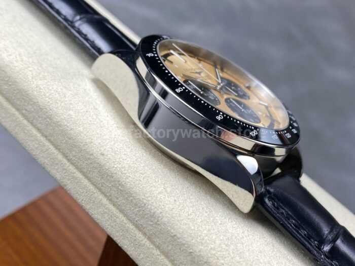 AF Factory Longines Conquest Chronograph L3.835.4.02.6 42mm Steel Leather Strap Black Eyes Champagne Super Clone Watch,Clean Factory Watch