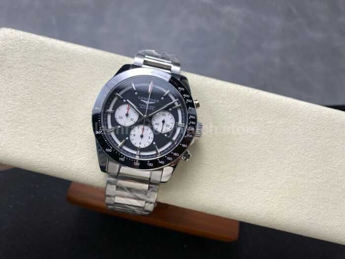 AF Factory Longines Conquest Chronograph L3.835.4.52.6 42mm Full Steel Strap White Eyes Black Dial 2 Super Clone Watch,Clean Factory Watch