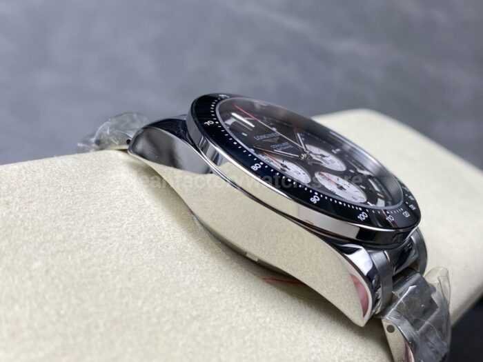 AF Factory Longines Conquest Chronograph L3.835.4.52.6 42mm Full Steel Strap White Eyes Black Dial 3 Super Clone Watch,Clean Factory Watch