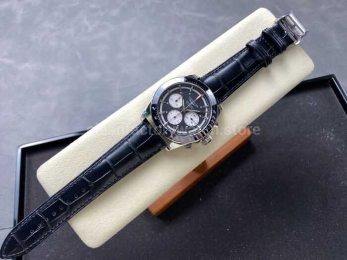 AF Factory Longines Conquest Chronograph L3.835.4.52.6 42mm Steel Leather Strap White Eyes Black Dial 1 Super Clone Watch,Clean Factory Watch