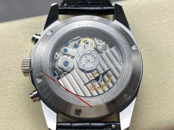 AF Factory Longines Conquest Chronograph L3.835.4.72.6 42mm Steel Leather Strap Black Eyes White Dial 5 Super Clone Watch,Clean Factory Watch