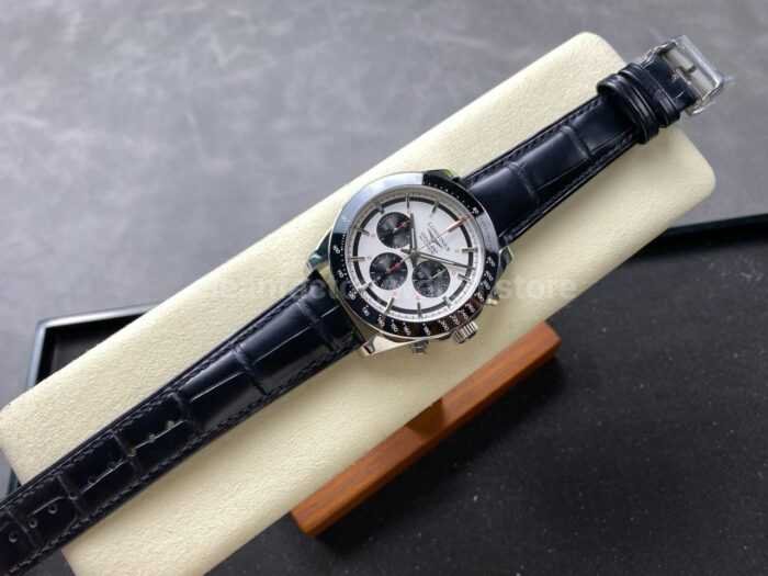 AF Factory Longines Conquest Chronograph L3.835.4.72.6 42mm Steel Leather Strap Black Eyes White Dial 8 Super Clone Watch,Clean Factory Watch