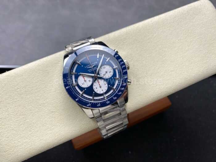 AF Factory Longines Conquest Chronograph L3.835.4.91.2 42mm Full Steel Strap White Eyes Blue Dial 3 Super Clone Watch,Clean Factory Watch