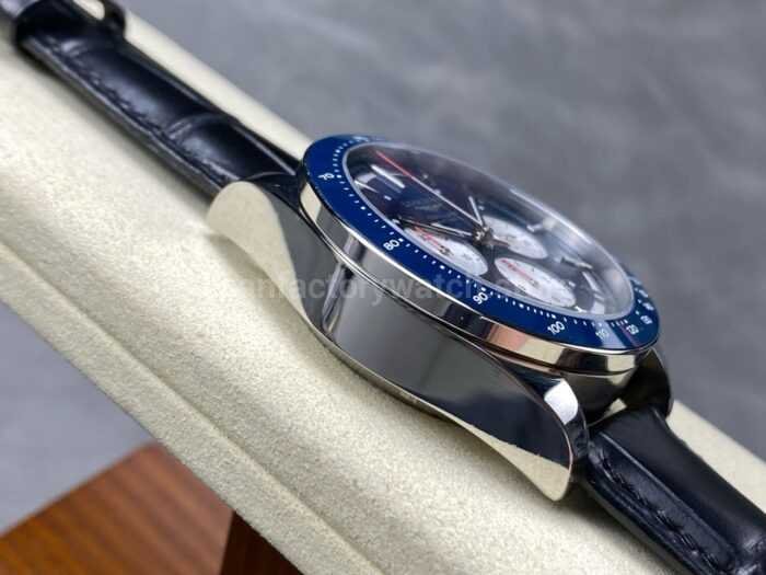 AF Factory Longines Conquest Chronograph L3.835.4.91.2 42mm Steel Leather Strap White Eyes Blue Dial 4 Super Clone Watch,Clean Factory Watch