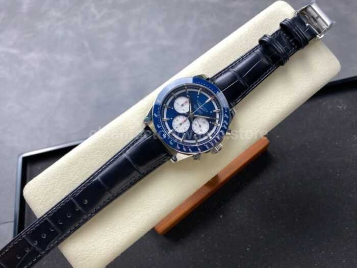 AF Factory Longines Conquest Chronograph L3.835.4.91.2 42mm Steel Leather Strap White Eyes Blue Dial 5 Super Clone Watch,Clean Factory Watch