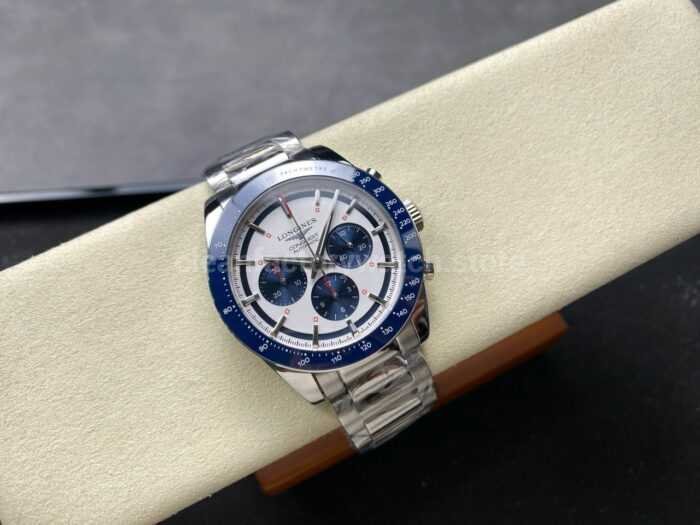 AF Factory Longines Conquest Chronograph L3.835.4.98.6 42mm Full Steel Strap Blue Eyes White Dial 6 Super Clone Watch,Clean Factory Watch