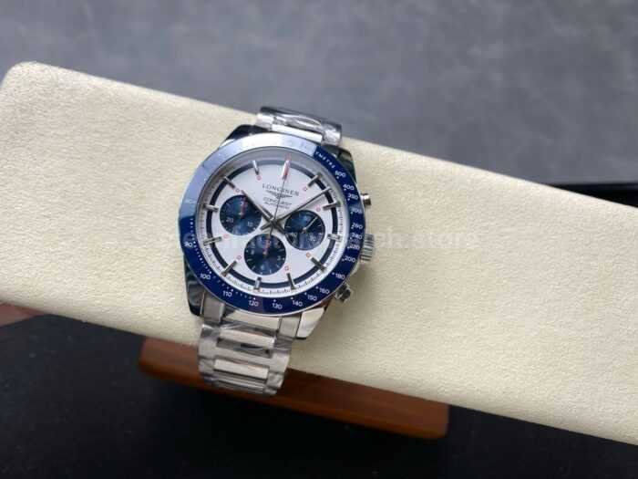 AF Factory Longines Conquest Chronograph L3.835.4.98.6 42mm Full Steel Strap Blue Eyes White Dial 7 Super Clone Watch,Clean Factory Watch