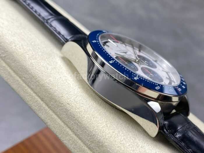 AF Factory Longines Conquest Chronograph L3.835.4.98.6 42mm Steel Leather Strap Blue Eyes White Dial 3 Super Clone Watch,Clean Factory Watch