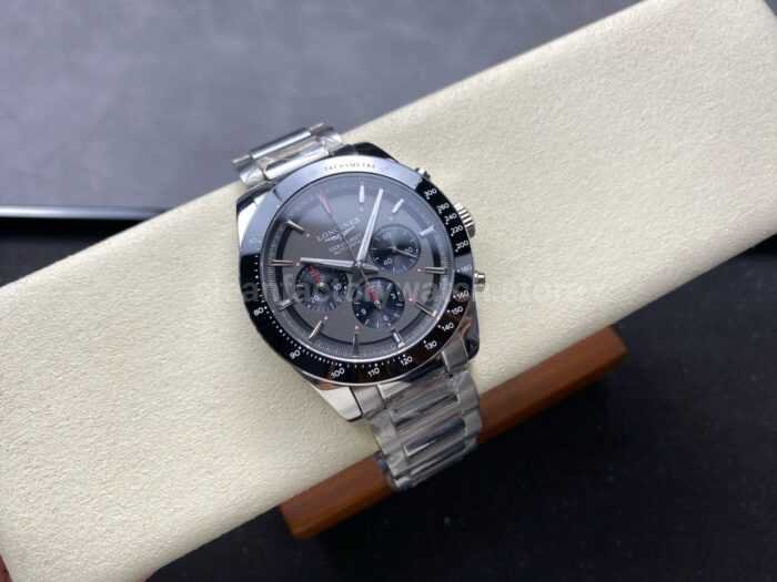 AF Factory Longines Conquest Chronograph L3.836.4.52.9 42mm Full Steel Strap Black Eyes Gray Dial 7 Super Clone Watch,Clean Factory Watch