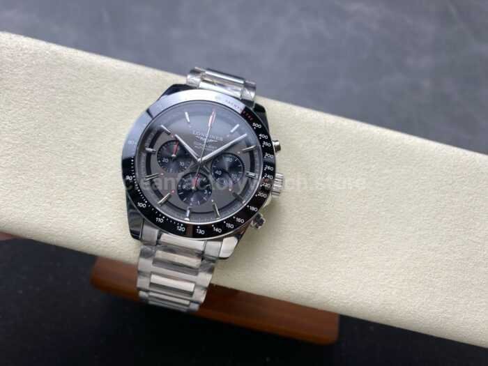 AF Factory Longines Conquest Chronograph L3.836.4.52.9 42mm Full Steel Strap Black Eyes Gray Dial 9 Super Clone Watch,Clean Factory Watch