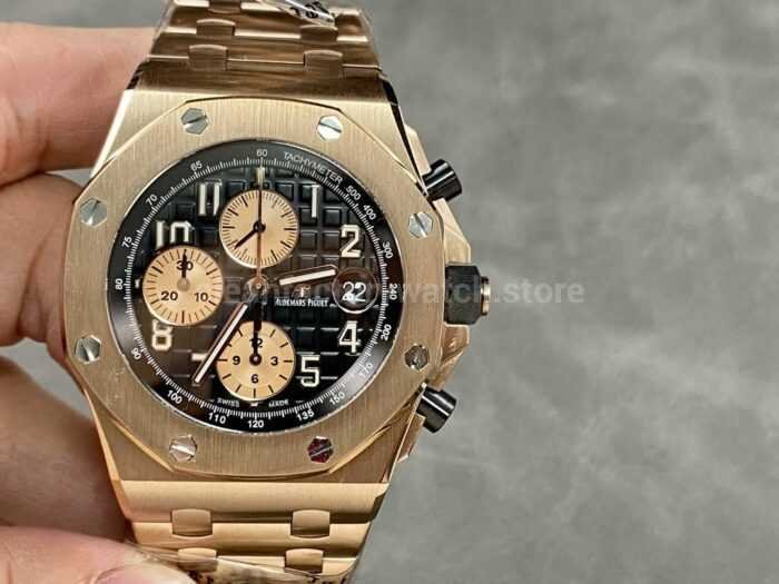 APF Factory Audemars Piguet Royal Oak Offshore Chronograph 26470OR.OO .1000OR.03 42mm Full Rose Gold Black D 4 Super Clone Watch,Clean Factory Watch