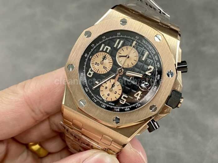 APF Factory Audemars Piguet Royal Oak Offshore Chronograph 26470OR.OO .1000OR.03 42mm Full Rose Gold Black D Super Clone Watch,Clean Factory Watch
