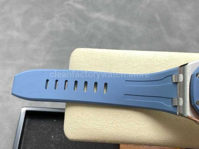 APP Factory Audemars Piguet Royal Oak Offshore 15605SK.OO .A350CA.01 43mm Steel Rubber Strap Gradient Blue D 3 Super Clone Watch,Clean Factory Watch