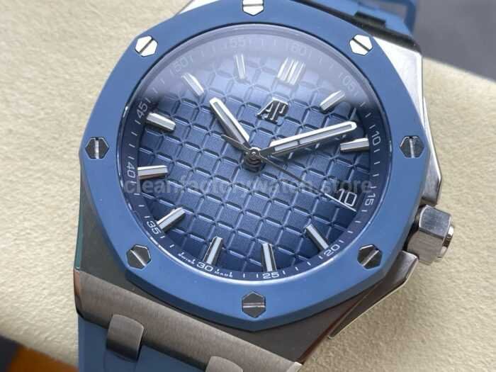 APP Factory Audemars Piguet Royal Oak Offshore 15605SK.OO .A350CA.01 43mm Steel Rubber Strap Gradient Blue D 5 Super Clone Watch,Clean Factory Watch