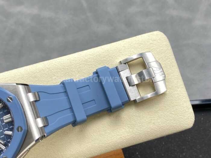 APP Factory Audemars Piguet Royal Oak Offshore 15605SK.OO .A350CA.01 43mm Steel Rubber Strap Gradient Blue D 7 Super Clone Watch,Clean Factory Watch