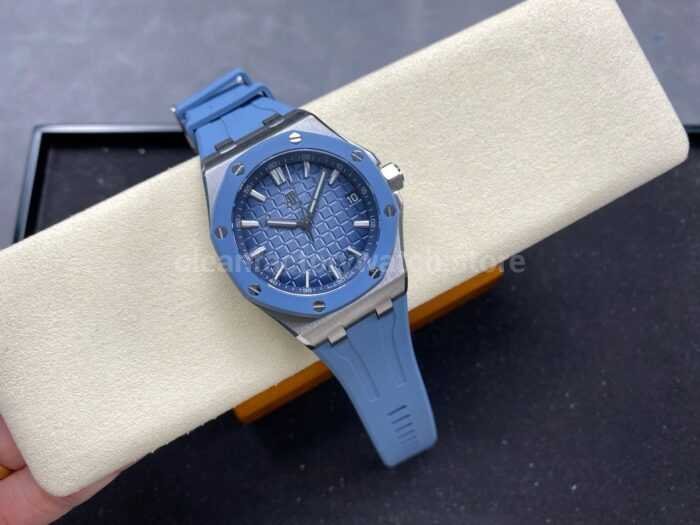 APP Factory Audemars Piguet Royal Oak Offshore 15605SK.OO .A350CA.01 43mm Steel Rubber Strap Gradient Blue D 8 Super Clone Watch,Clean Factory Watch