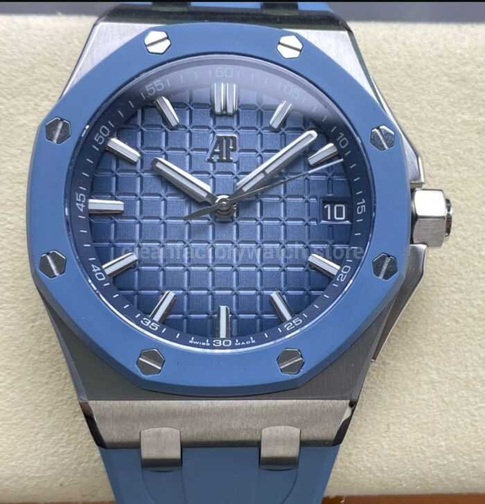 APP Factory Audemars Piguet Royal Oak Offshore 15605SK.OO .A350CA.01 43mm Steel Rubber Strap Gradient Blue Dia 1 Super Clone Watch,Clean Factory Watch