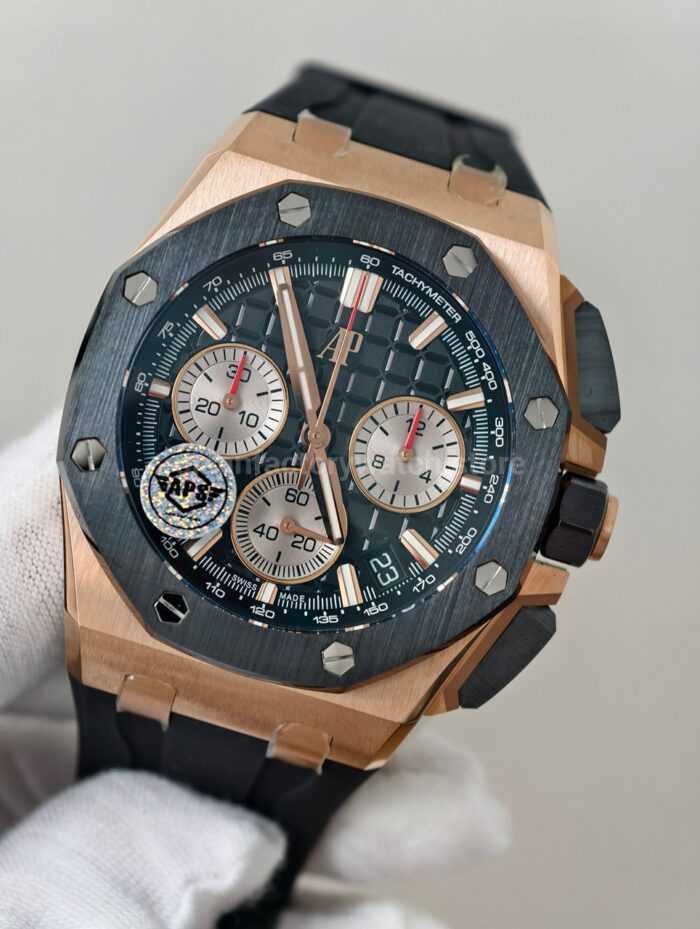 APS Factory Audemars Piguet Royal Oak Offshore Chronograph 26420RO.OO .A002CA.01 43mm Rose Gold Rubb 3 Super Clone Watch,Clean Factory Watch