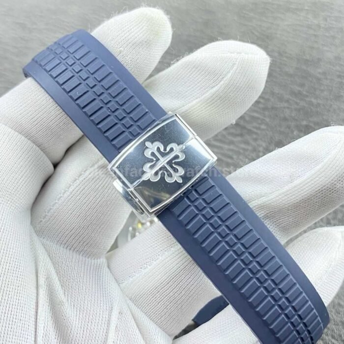 APW Factory Patek Philippe Aquanaut 5168G-001 Blue Rubber Strap Arabic Numerals Blue Dial - Image 7