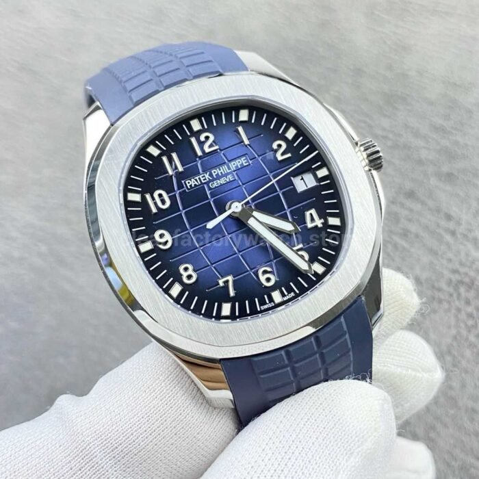 APW Factory Patek Philippe Aquanaut 5168G-001 Blue Rubber Strap Arabic Numerals Blue Dial - Image 2