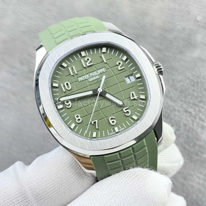 APW Factory Patek Philippe Aquanaut 5168G-010 Green Rubber Strap Arabic Numerals Green Dial - Image 2