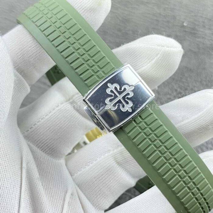 APW Factory Patek Philippe Aquanaut 5168G-010 Green Rubber Strap Arabic Numerals Green Dial - Image 7