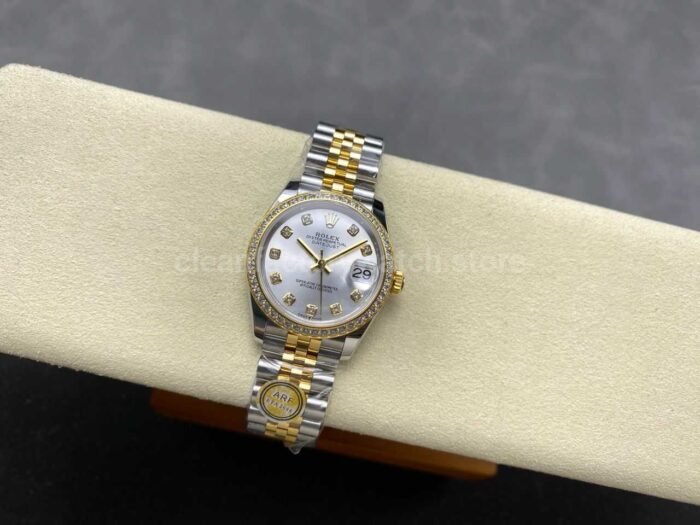 ARF Factory Counterweight Rolex Datejust 278383RBR-0020 31mm Yellow Gold Diamond Bezel Silver Dial - Image 5