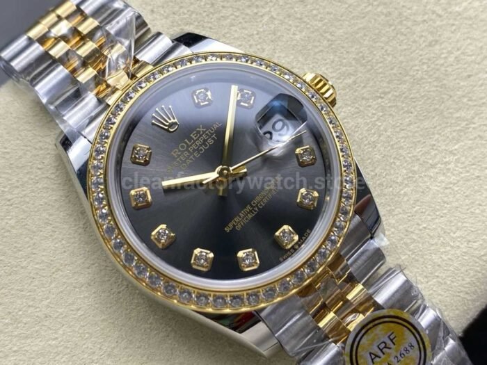 ARF Factory Counterweight Rolex Datejust 278383RBR-0022 31mm Yellow Gold Diamond Grey Dial - Image 2
