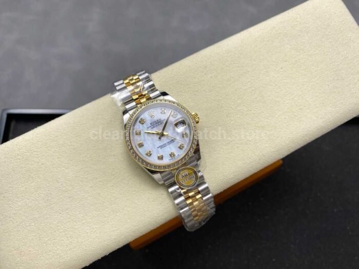 ARF Factory Counterweight Rolex Datejust 278383RBR-0028 31mm Yellow Gold Diamond Bezel Mother of Pearl Dial - Image 4
