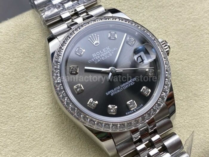 ARF Factory Counterweight Rolex Datejust 278384RBR-0010 31mm Diamond Bezel Grey Dial - Image 2