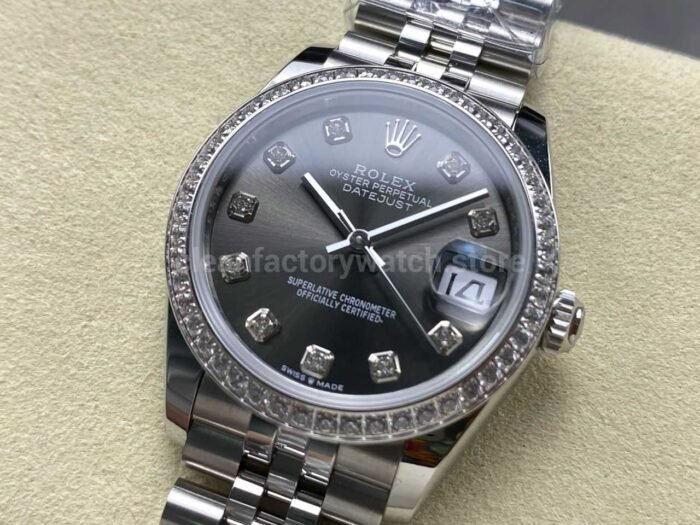 ARF Factory Counterweight Rolex Datejust 278384RBR-0010 31mm Diamond Bezel Grey Dial - Image 3