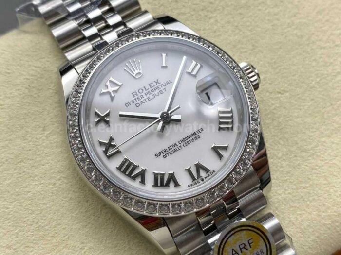 ARF Factory Counterweight Rolex Datejust 278384RBR-0014 31mm Diamond White Gold Bezel Roman Numerals White Dial - Image 2