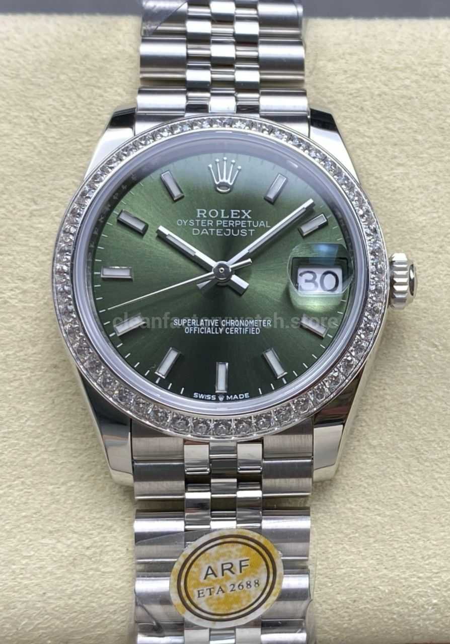 ARF Factory Counterweight Rolex Datejust 278384RBR-0022 31mm Diamond Bezel Green Dial