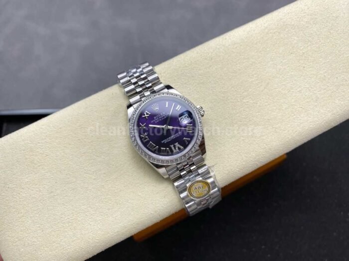 ARF Factory Counterweight Rolex Datejust 278384RBR-0030 31mm Diamond Bezel Roman VI Aubergine Dial - Image 4