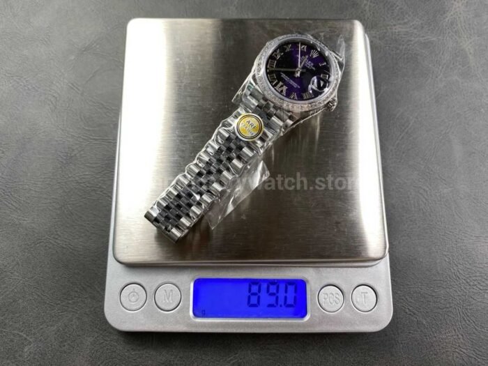 ARF Factory Counterweight Rolex Datejust 278384RBR-0030 31mm Diamond Bezel Roman VI Aubergine Dial - Image 10