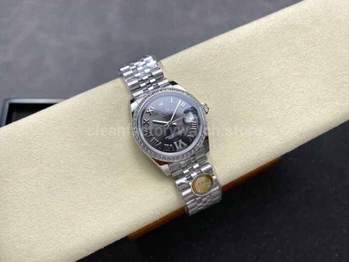 ARF Factory Counterweight Rolex Datejust 278384RBR-0032 31mm Diamond Bezel Roman VI Grey Dial - Image 4